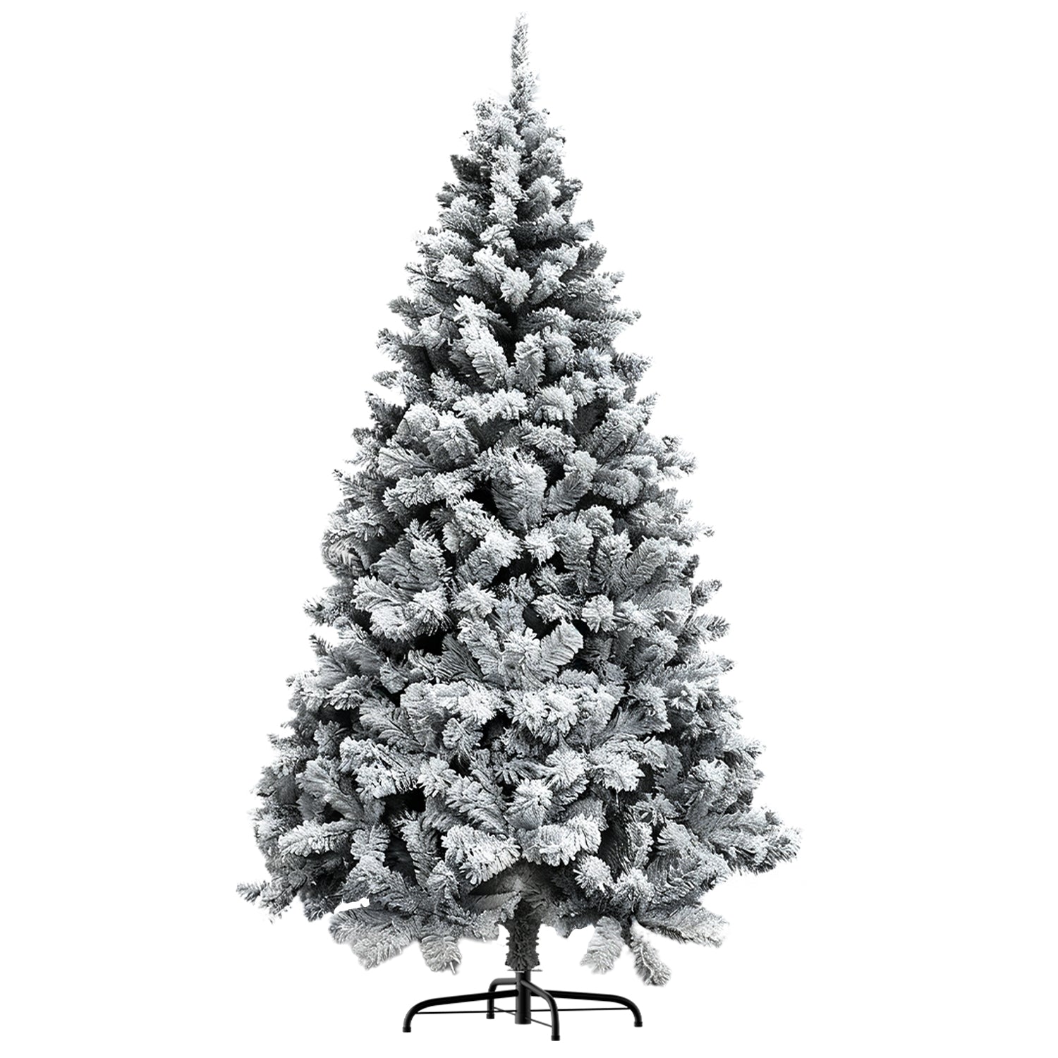 Sapin de Noël Artificiel, Sapin Pliable Floqué avec Support en Métal