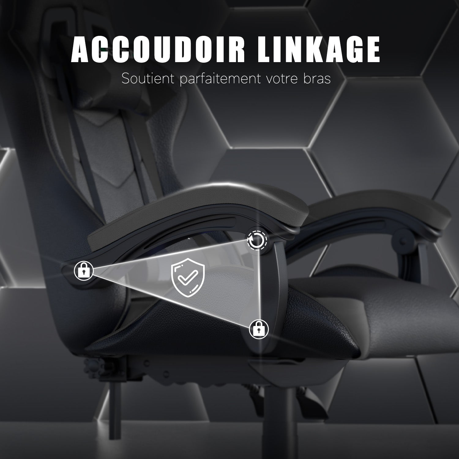 Chaise Gaming, Fauteuil Gamer, Siège de Bureau Réglable, Ergonomique, Appui-tête, Support Lombaire