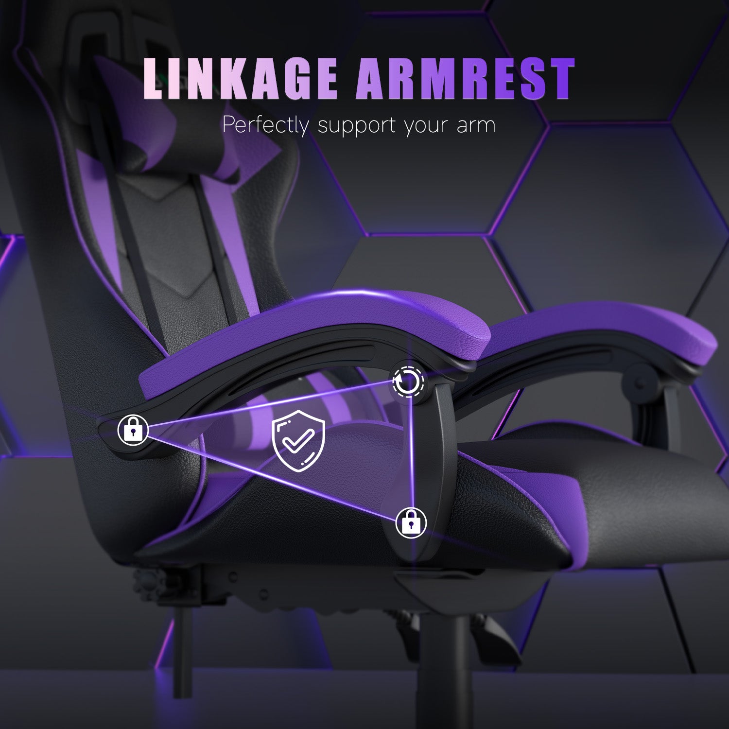 Chaise Gaming, Fauteuil Gamer, Siège de Bureau Réglable, Ergonomique, Appui-tête, Support Lombaire