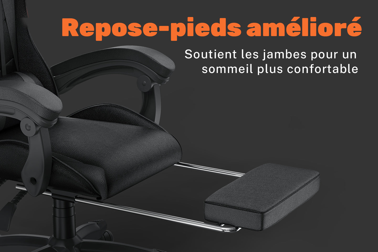 Chaise de Jeu Ergonomique Chaise Pivotante Inclinable à 155° avec Appui-tête, Support Lombaire Chaise de Bureau en Cuir PU