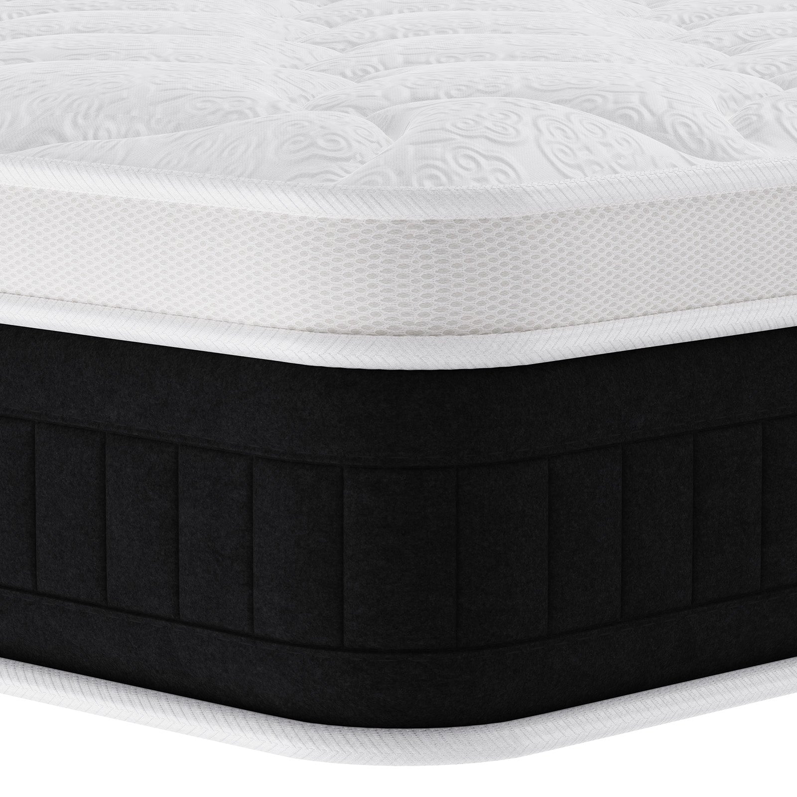 Matelas à Ressorts Ensachés avec Mousse à Mémoire de Forme, Matelas Hybrides de 25 cm, Fermeté Moyenne, Renfort des Bords