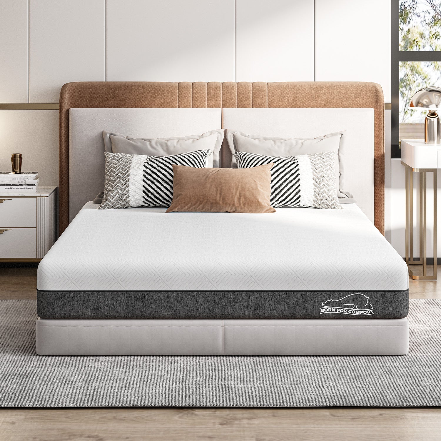 Matelas en Mousse à Mémoire de Forme, Tissu Doux, Matelas Hypoallergénique, Housse Respirante, 2 Couches pour un Meilleur Soutien