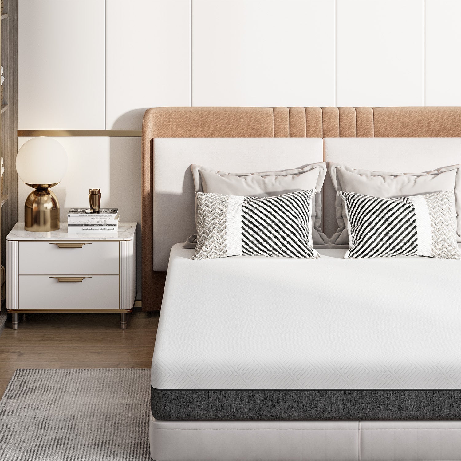 Matelas en Mousse à Mémoire de Forme, Tissu Doux, Matelas Hypoallergénique, Housse Respirante, 2 Couches pour un Meilleur Soutien
