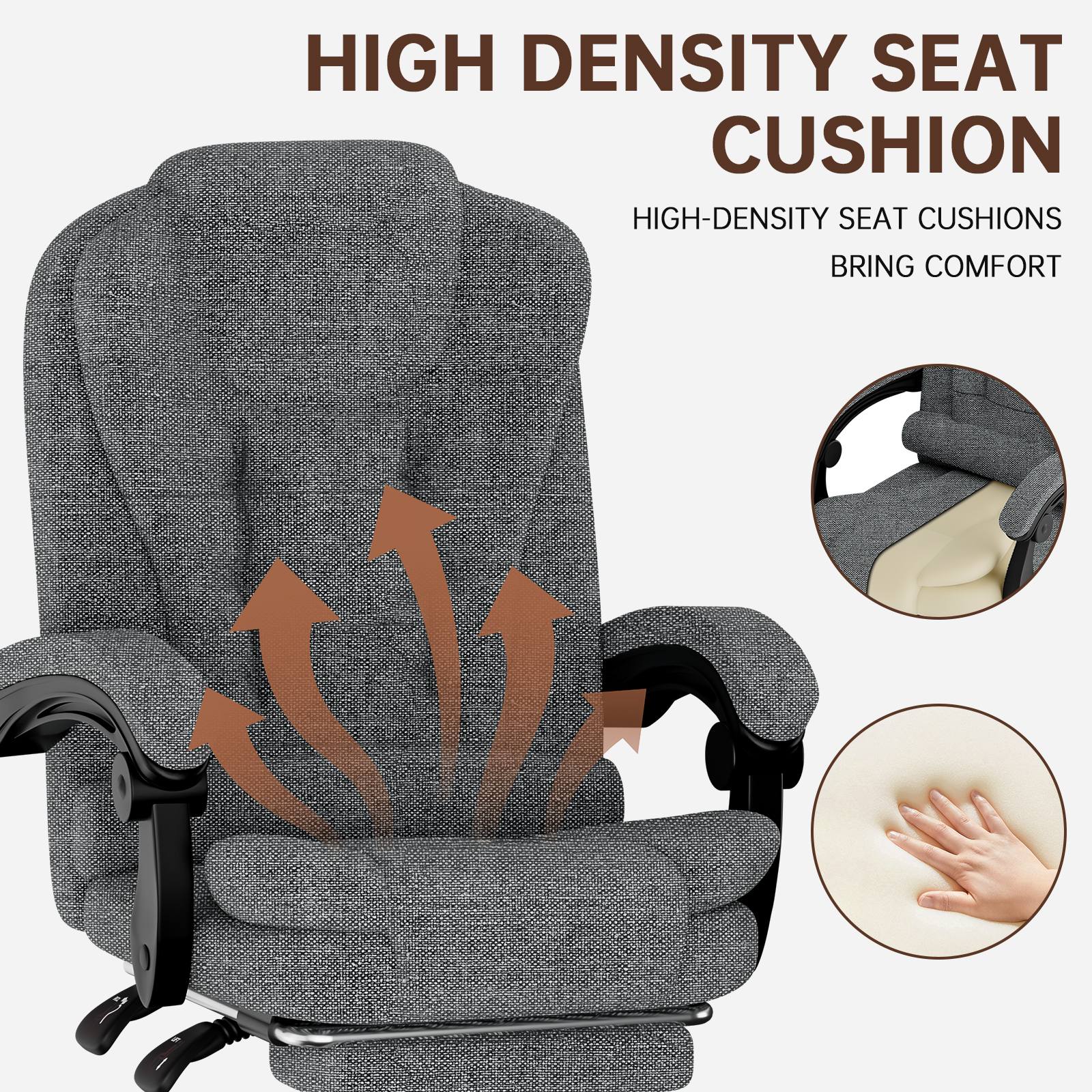 Chaise de bureau ergonomique en cuir de haute qualité avec fonction inclinable pour le bureau à domicile