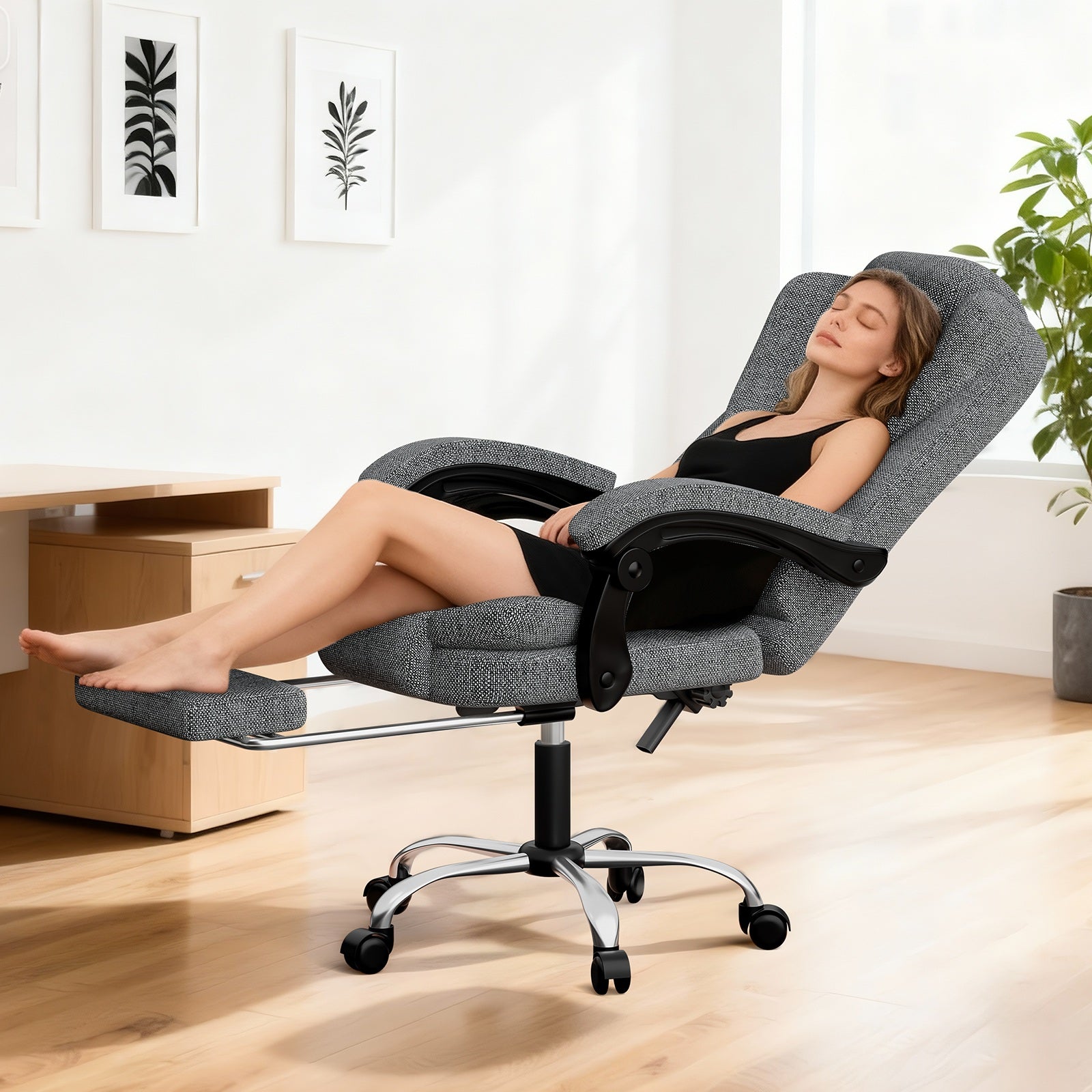 Chaise de bureau ergonomique en cuir de haute qualité avec fonction inclinable pour le bureau à domicile