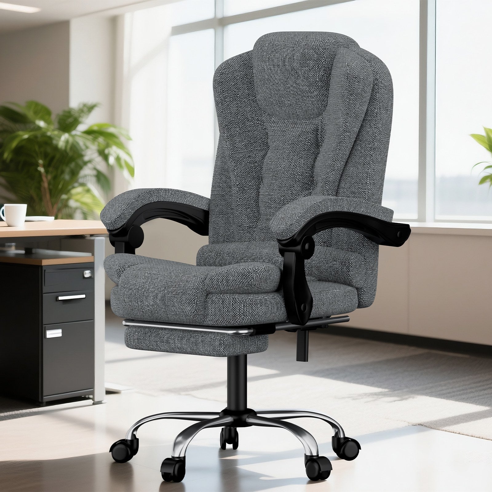 Chaise de bureau ergonomique en cuir de haute qualité avec fonction inclinable pour le bureau à domicile