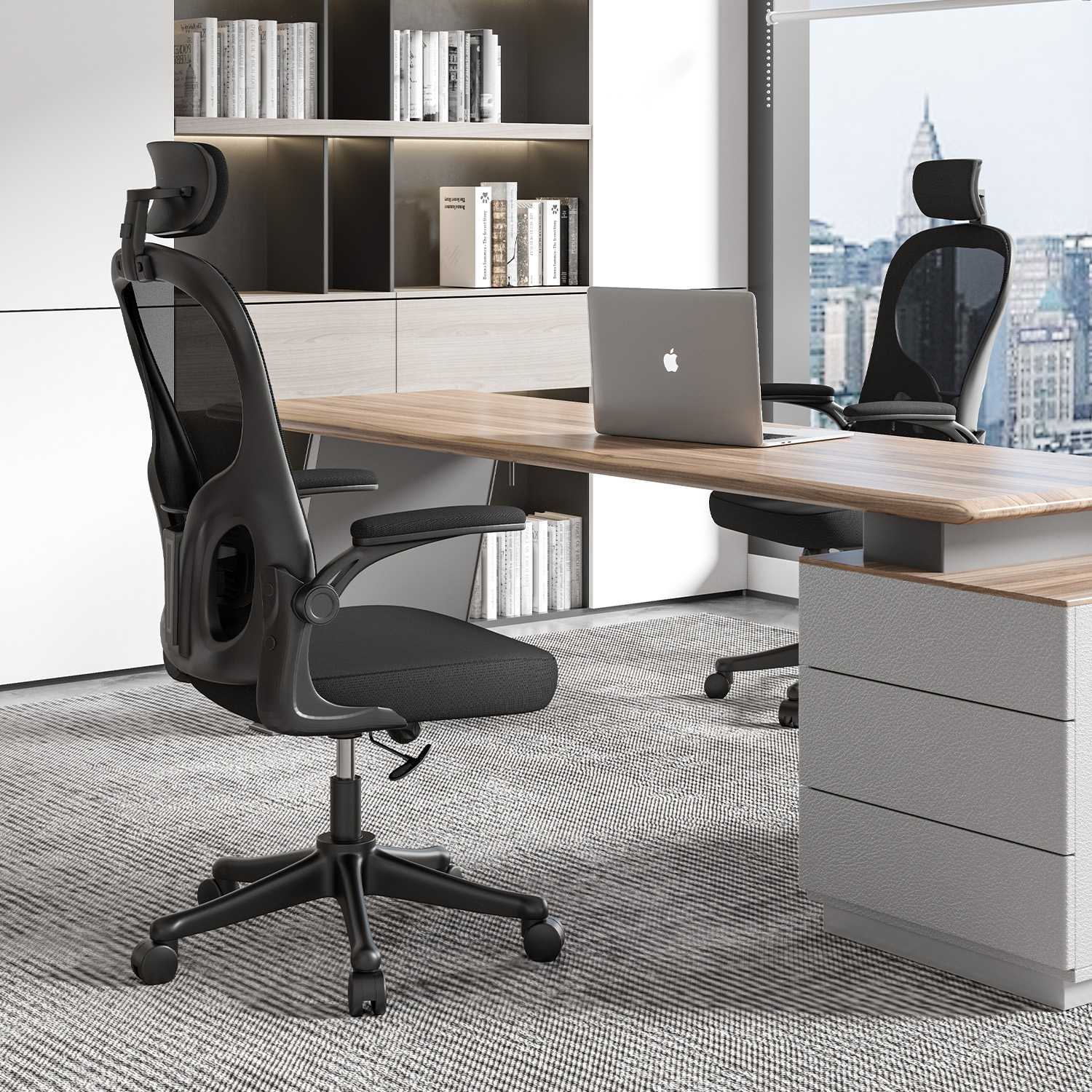 Chaise de Bureau, Siege de Bureau Ergonomique avec Support Lombaire et accoudoir réglable, Fauteuil de Bureau d'une capacité maximale de 150 kg