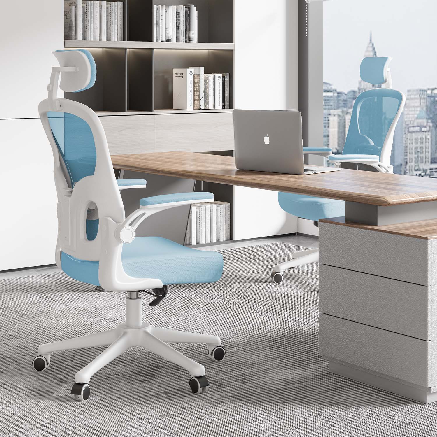 Chaise de Bureau, Siege de Bureau Ergonomique avec Support Lombaire et accoudoir réglable, Fauteuil de Bureau d'une capacité maximale de 150 kg