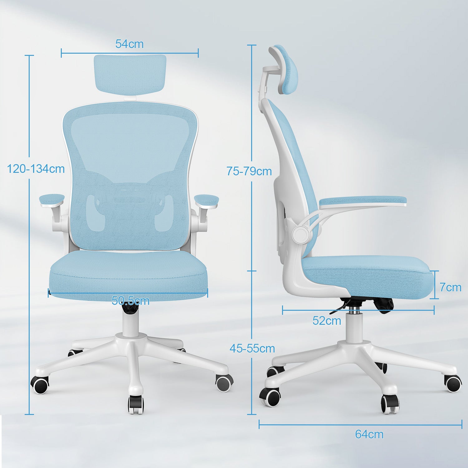 Chaise de Bureau, Siege de Bureau Ergonomique avec Support Lombaire et accoudoir réglable, Fauteuil de Bureau d'une capacité maximale de 150 kg