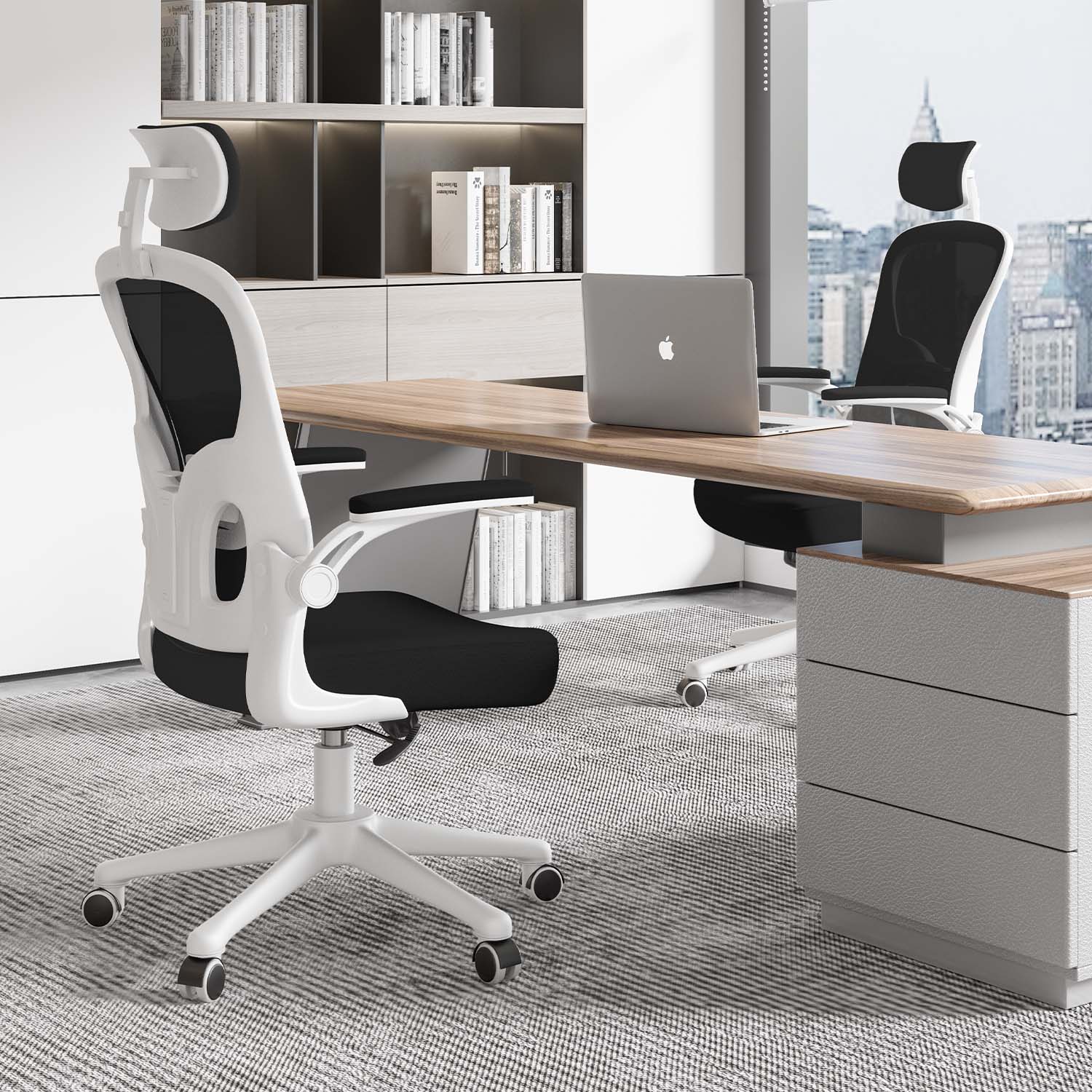 Chaise de Bureau, Siege de Bureau Ergonomique avec Support Lombaire et accoudoir réglable, Fauteuil de Bureau d'une capacité maximale de 150 kg