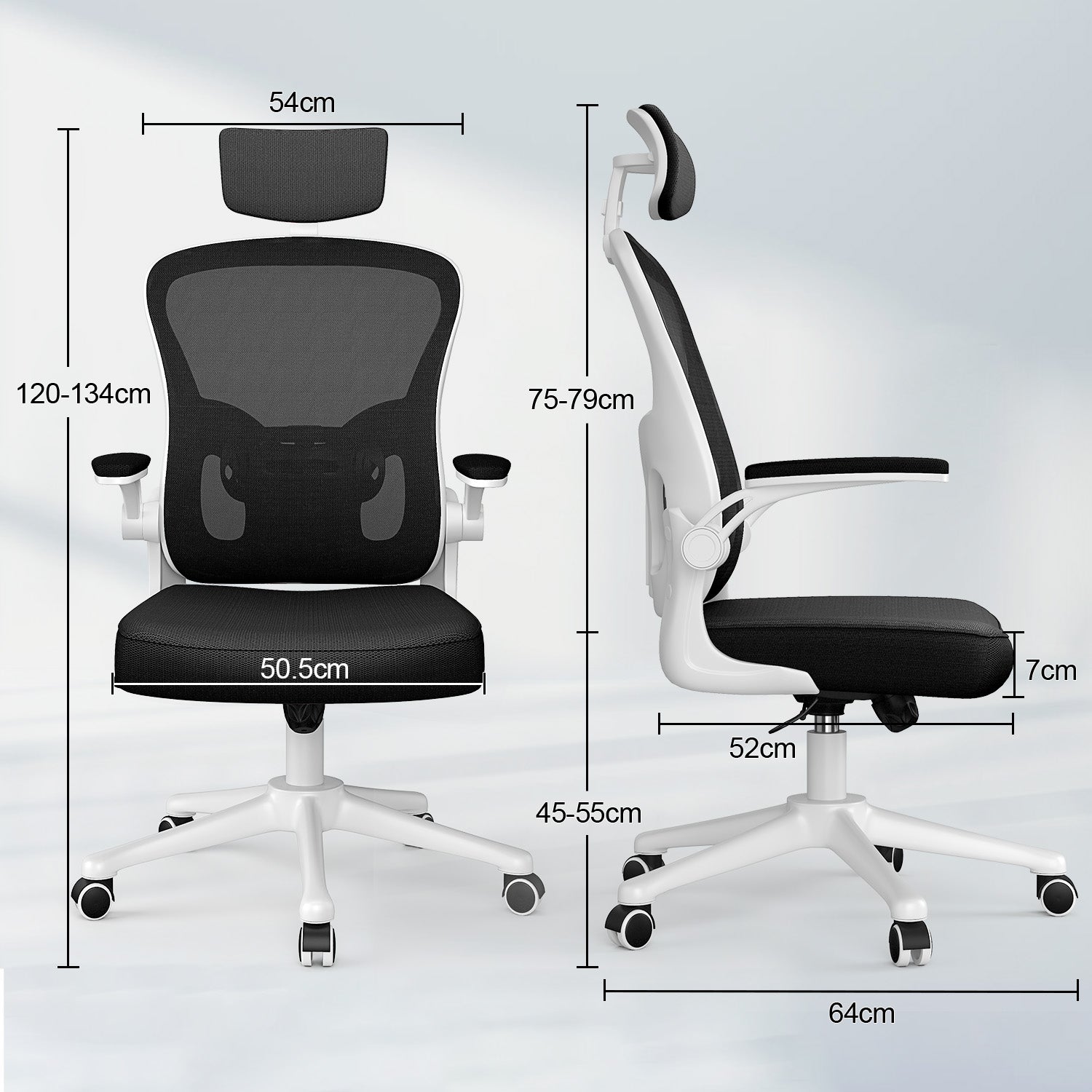 Chaise de Bureau, Siege de Bureau Ergonomique avec Support Lombaire et accoudoir réglable, Fauteuil de Bureau d'une capacité maximale de 150 kg