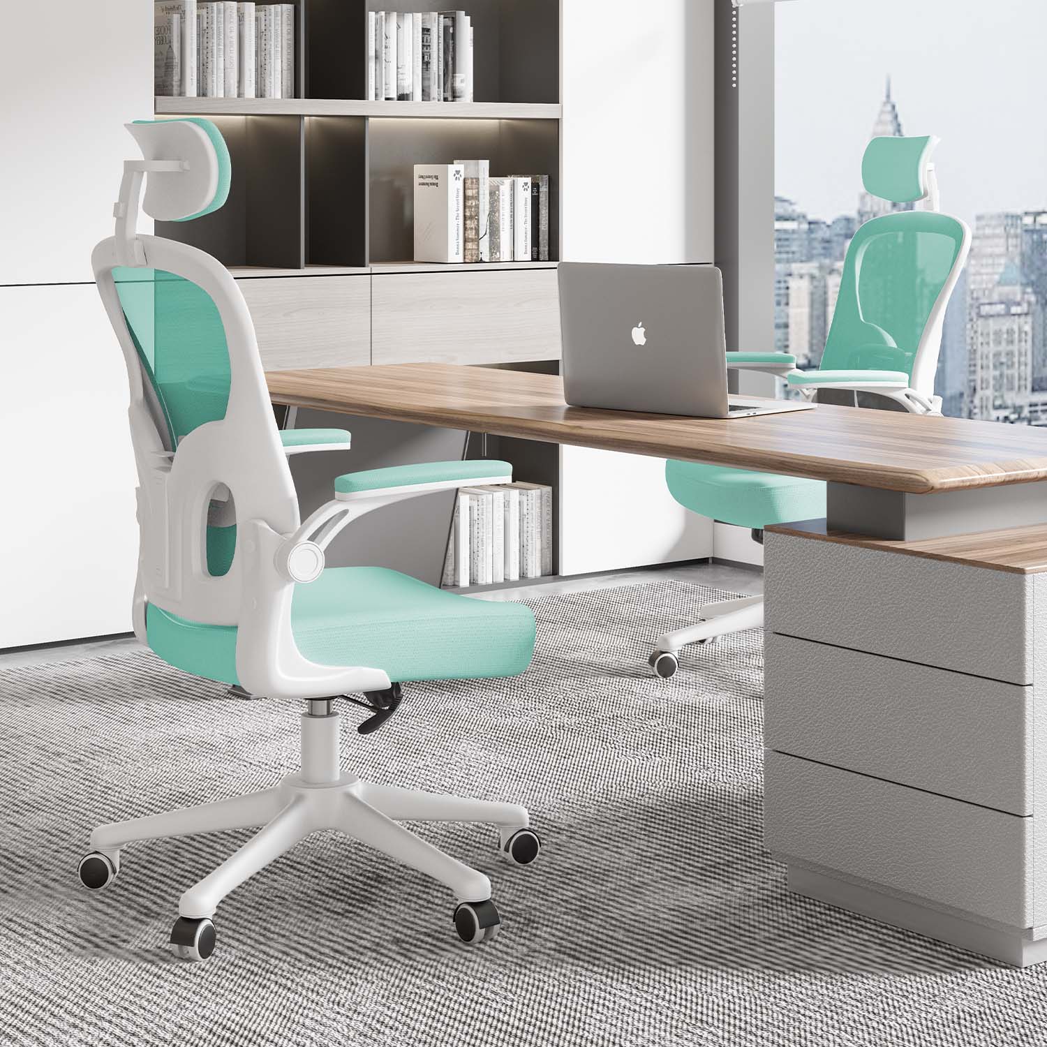 Chaise de Bureau, Siege de Bureau Ergonomique avec Support Lombaire et accoudoir réglable, Fauteuil de Bureau d'une capacité maximale de 150 kg