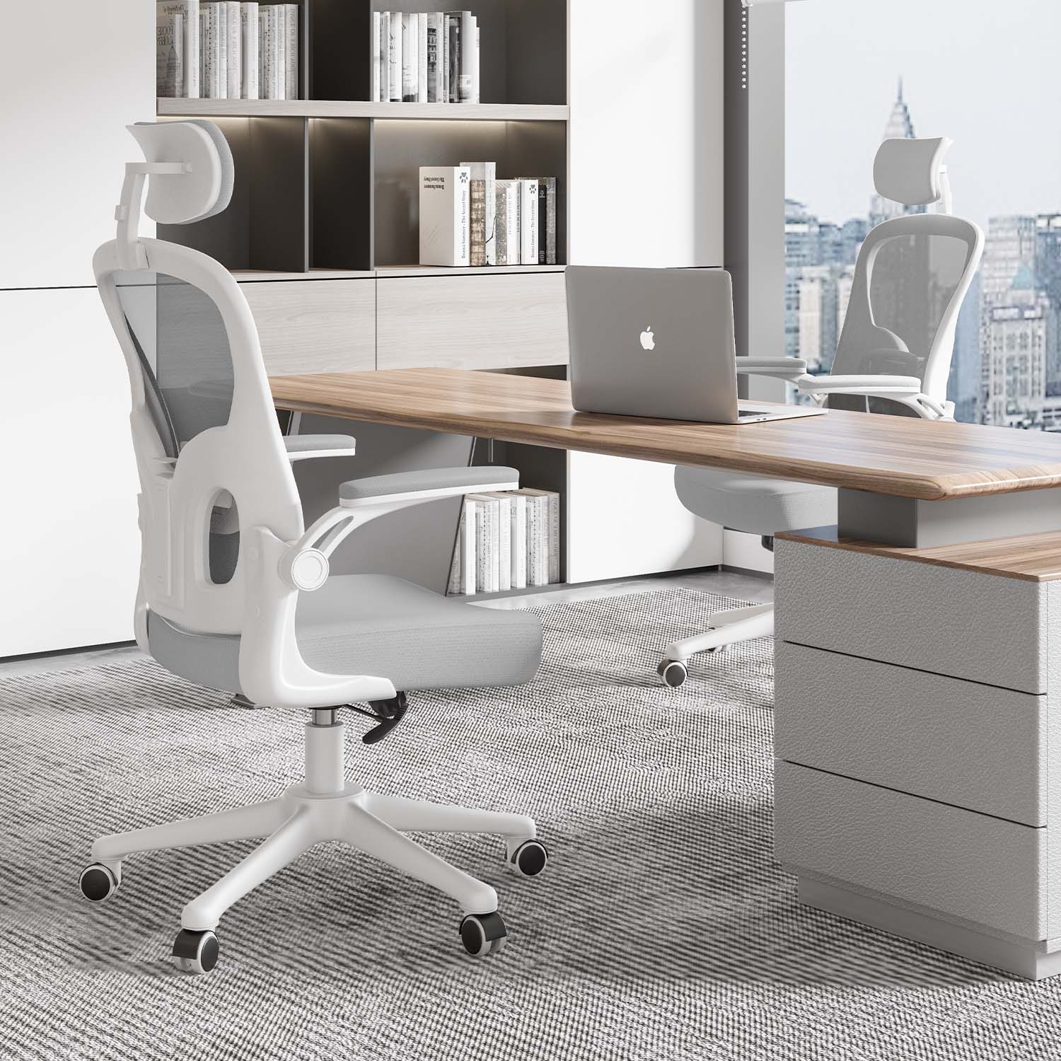 Chaise de Bureau, Siege de Bureau Ergonomique avec Support Lombaire et accoudoir réglable, Fauteuil de Bureau d'une capacité maximale de 150 kg