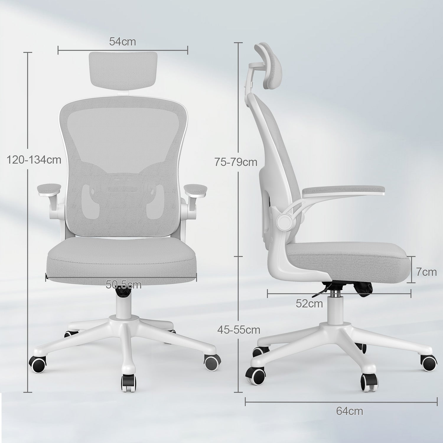 Chaise de Bureau, Siege de Bureau Ergonomique avec Support Lombaire et accoudoir réglable, Fauteuil de Bureau d'une capacité maximale de 150 kg