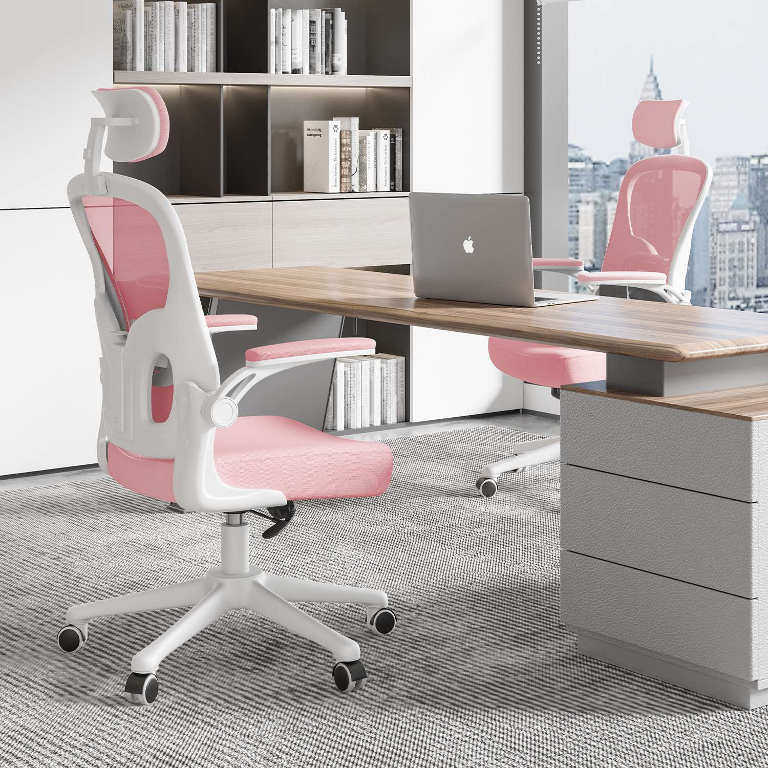 Chaise de Bureau, Siege de Bureau Ergonomique avec Support Lombaire et accoudoir réglable, Fauteuil de Bureau d'une capacité maximale de 150 kg