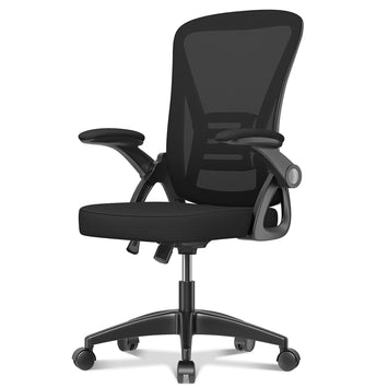 Chaise de Bureau Chaise de Bureau Ergonomique avec Accoudoir Relevable à 90°, Chaise de Bureau Réglable en Hauteur