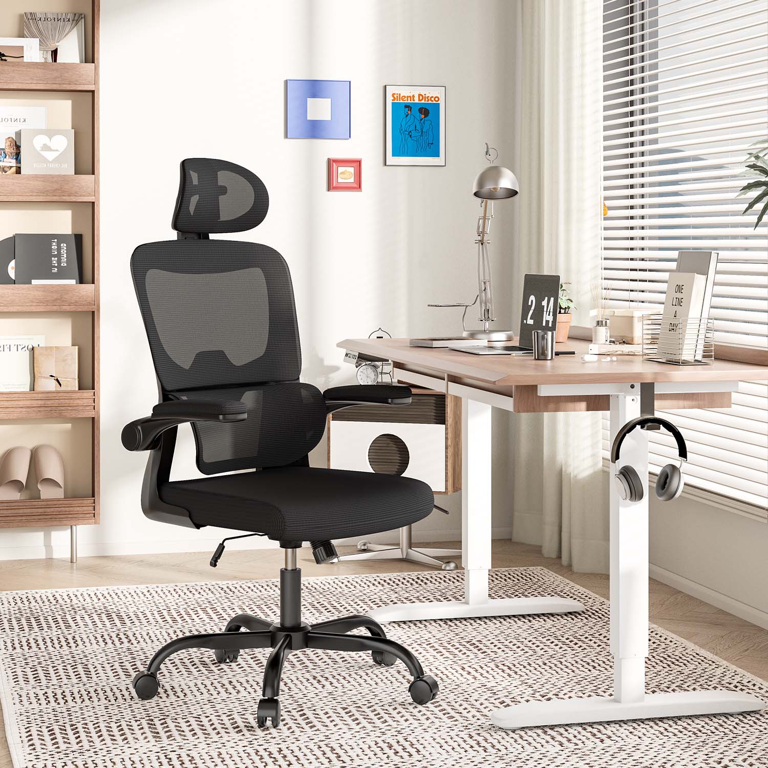 Chaise de Bureau, Siege de Bureau Ergonomique avec Support Lombaire et accoudoir réglable, Fauteuil de Bureau d'une capacité maximale de 150 kg