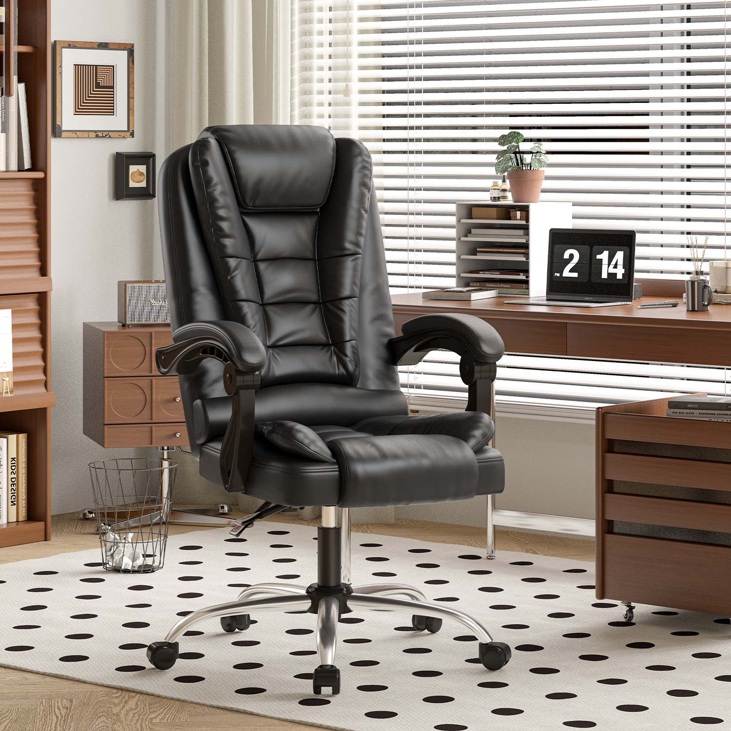 Chaise de bureau ergonomique en cuir de haute qualité avec fonction inclinable pour le bureau à domicile