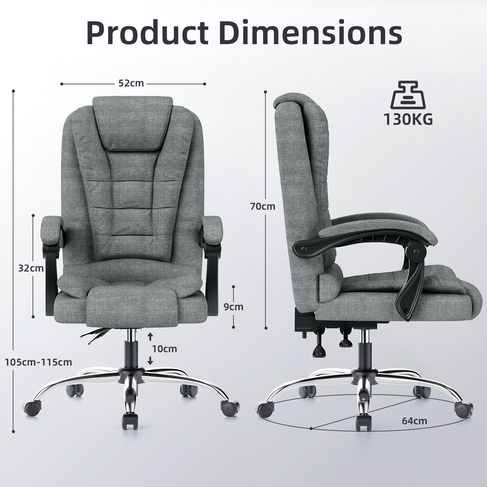Chaise de bureau ergonomique en cuir de haute qualité avec fonction inclinable pour le bureau à domicile