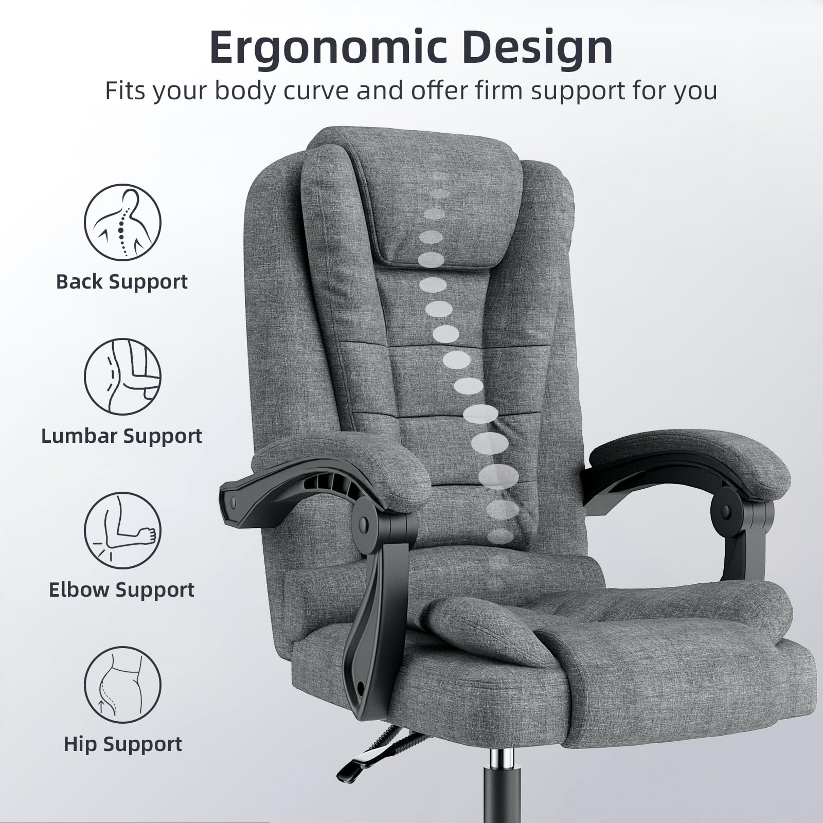 Chaise de bureau ergonomique en cuir de haute qualité avec fonction inclinable pour le bureau à domicile
