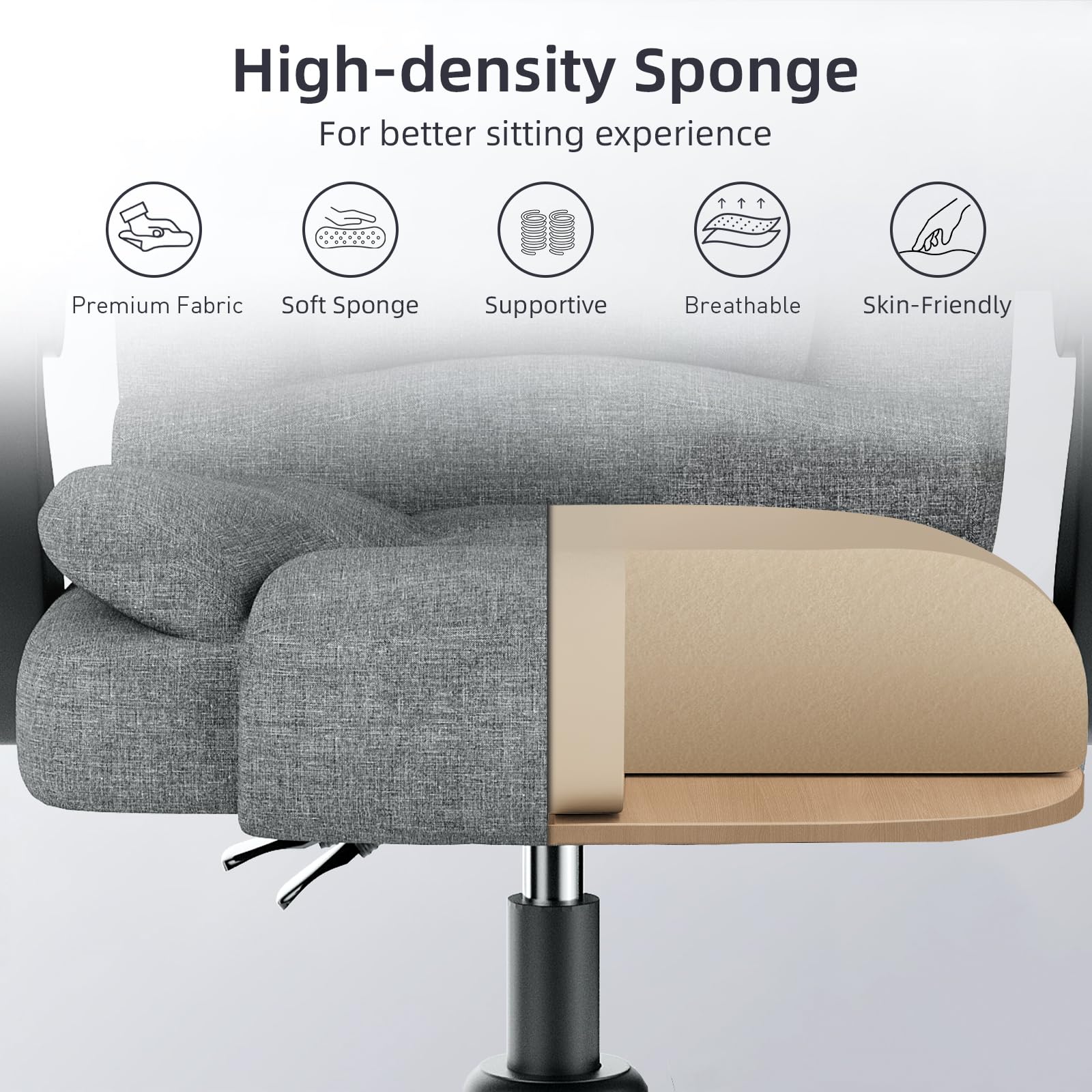 Chaise de bureau ergonomique en cuir de haute qualité avec fonction inclinable pour le bureau à domicile