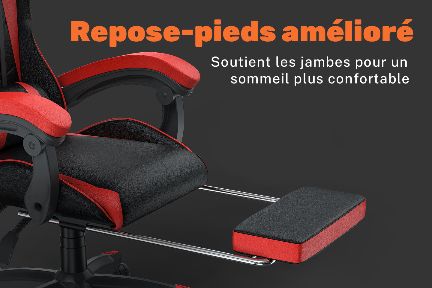 Chaise de Jeu Ergonomique Chaise Pivotante Inclinable à 155° avec Appui-tête, Support Lombaire Chaise de Bureau en Cuir PU