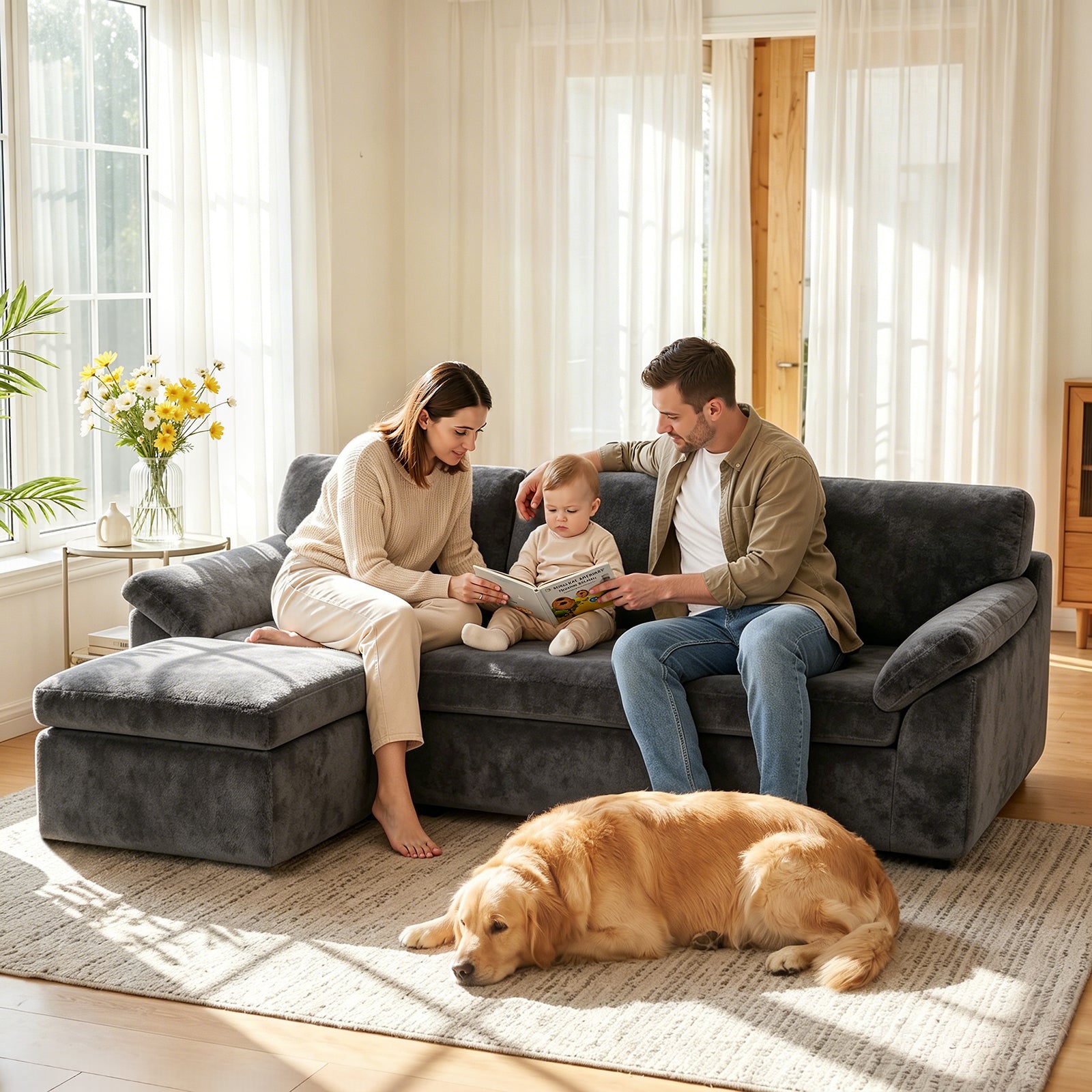Canapé D'angle en U 5 places, Canapé Modulable Cloud Comfy, Combinaison Libre