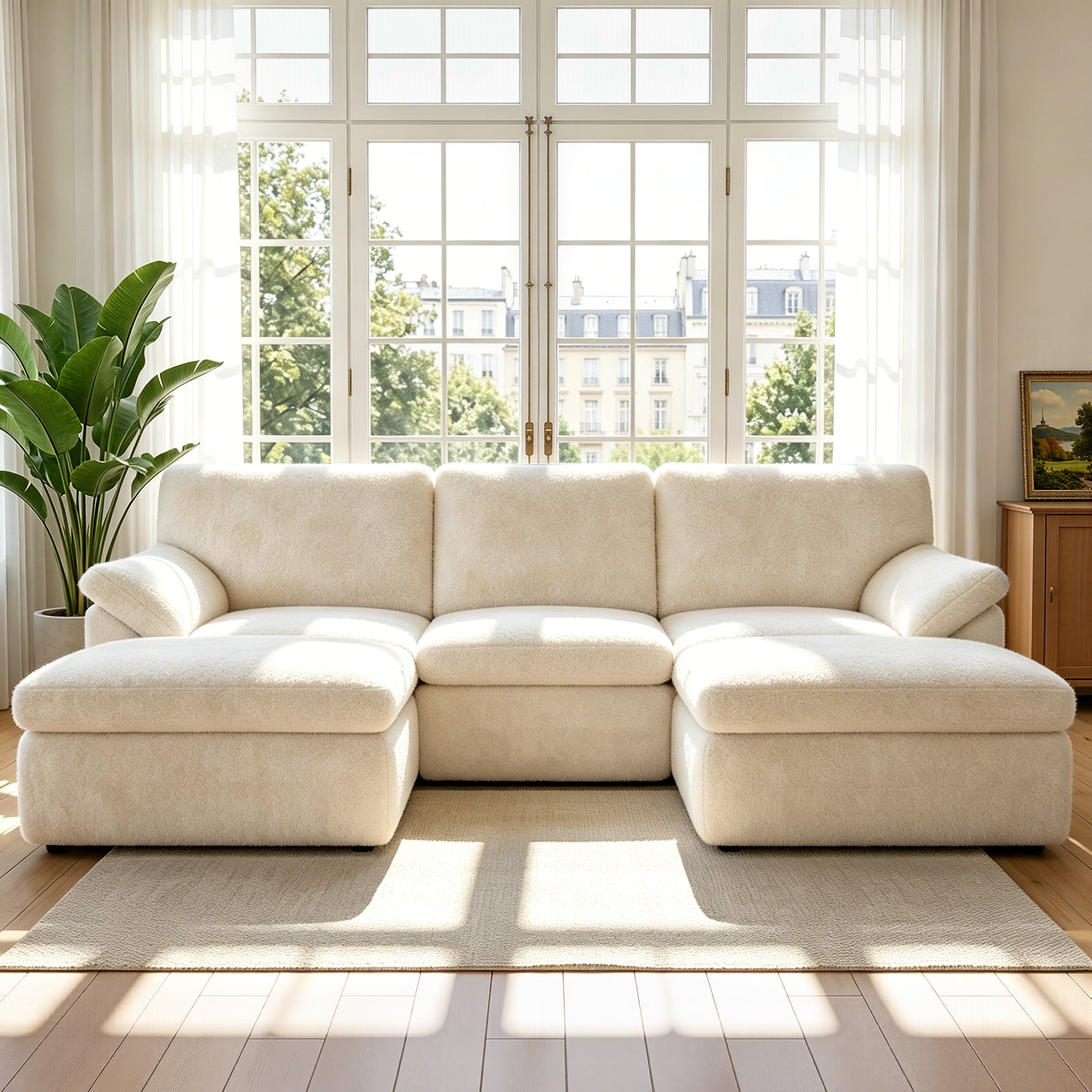 Canapé D'angle en U 5 places, Canapé Modulable Cloud Comfy, Combinaison Libre