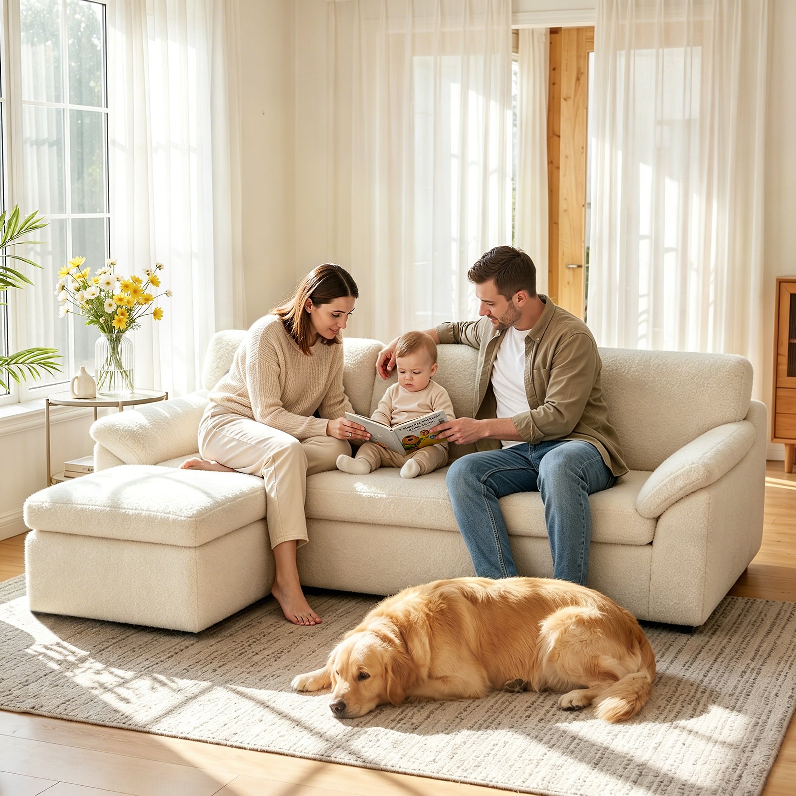 Canapé D'angle en U 5 places, Canapé Modulable Cloud Comfy, Combinaison Libre