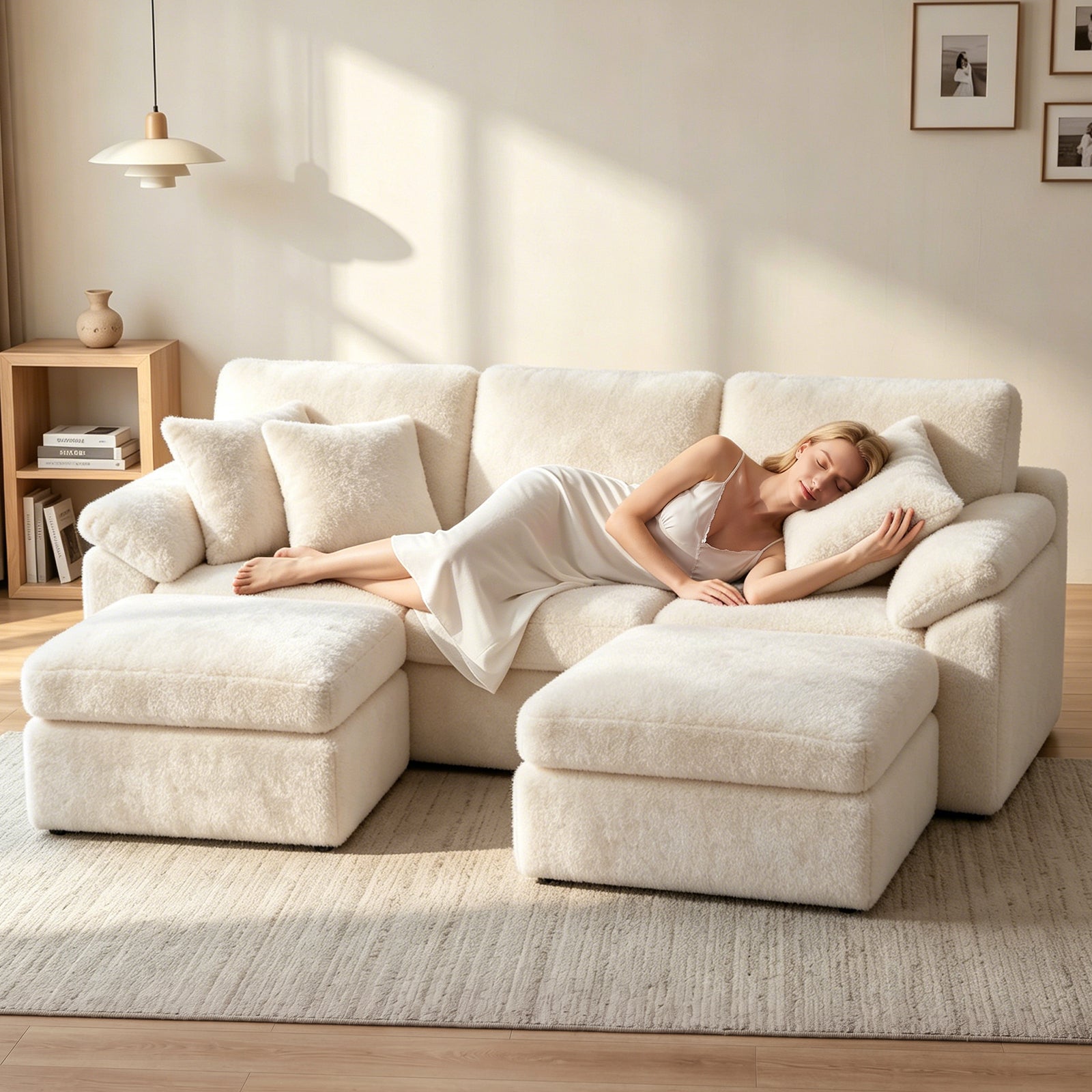 Canapé D'angle en U 5 places, Canapé Modulable Cloud Comfy, Combinaison Libre