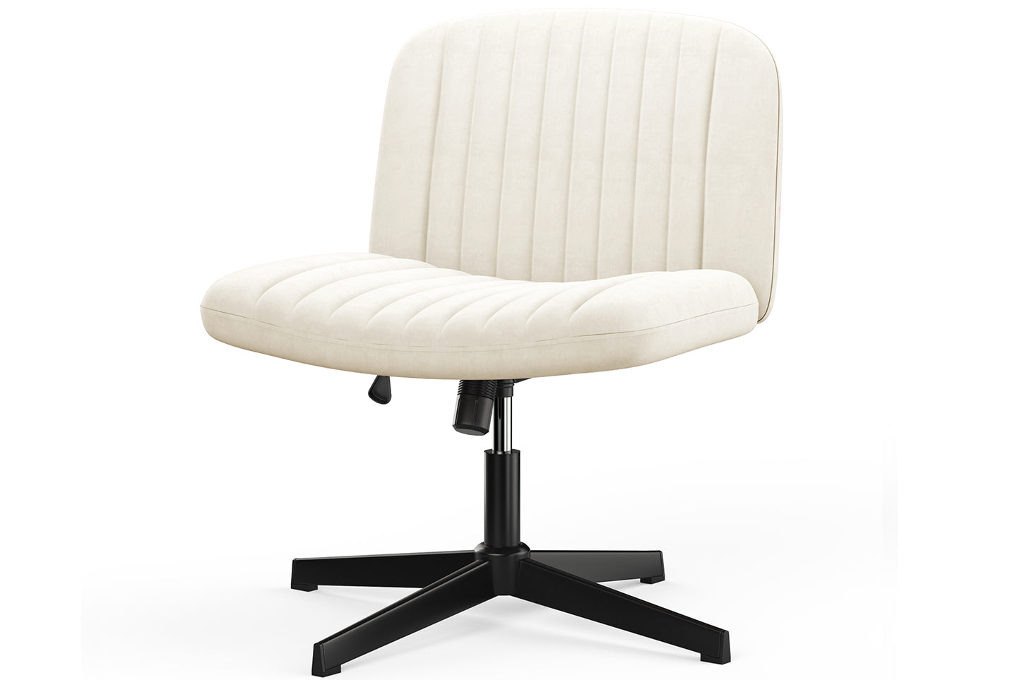 Chaise de Bureau Ergonomique à Pieds Croisés Chaise de Bureau Large Sans Bras avec Support Dorsal pour la Maison, le Bureau et la Chambre à Coucher